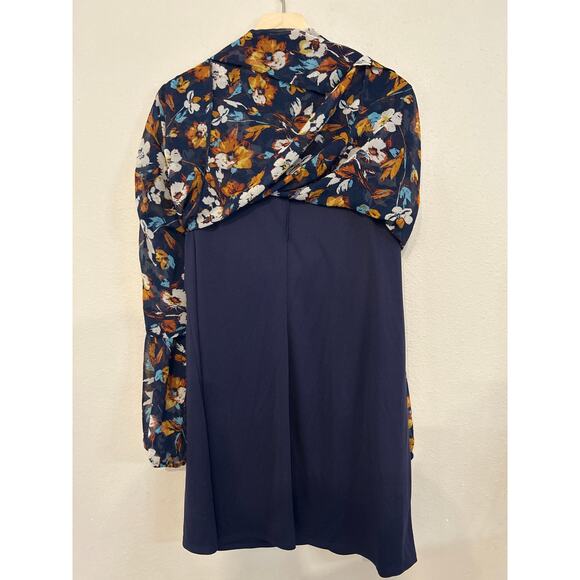 As U Wish Peasant Smock Babydoll Floral Embroidered Dress XL - Picture 6 of 7